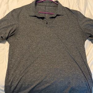 Lululemon Soft Jersey Cotton Polo Heather Grey Men’s XL